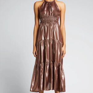 A.L.C. Shimmering Brown Midi Dress (Halter)